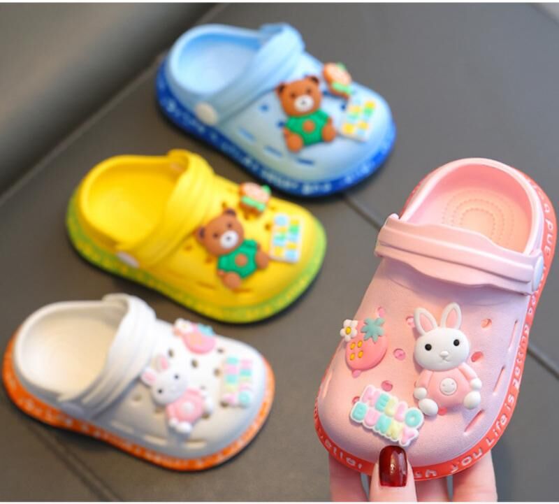 baiouweiqun-01 Children's Hole Shoes Kids Anti slip EVA Indoor Slippers for Boys and Girls Trending Soft Sole Wear Cartoon Baby Slippers Outside