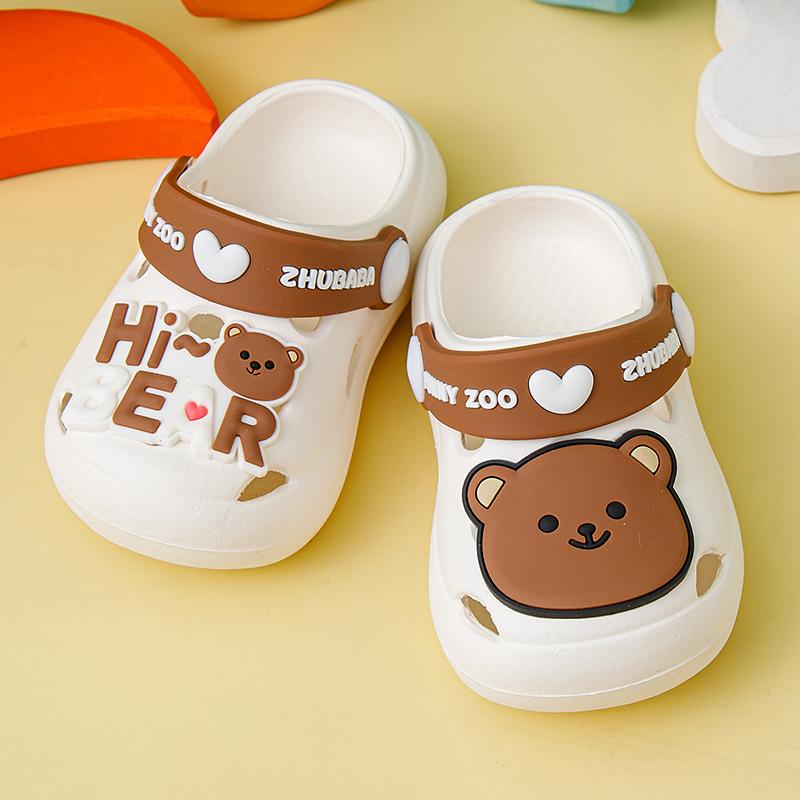 Fun Beatuy Summer Children's Non-slip Breathable Slippers Cartoon Waterproof Cave Shoes Boys and Girls Indoor Beach Shoes