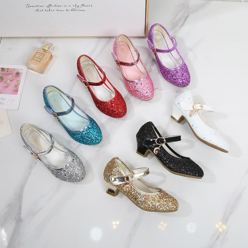 T  min Children's Shoes Baby Performance Crystal Shoes High Heels Princess Shoes