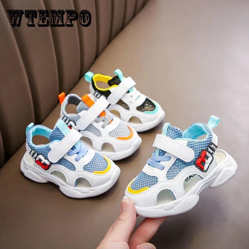 WTEMPO Children's Summer Shoes Boys and Girls Anti-slip Mesh Casual Shoes Soft Sole Flat Sport Light Shoes