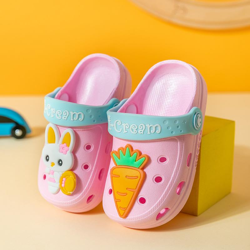 Kids tree Summer New Children's Shoes Cold Slippers Indoor Non -slip and Soft Bottom Comfort Cute Baby Hole Shoes Boys Girls Home Slippers