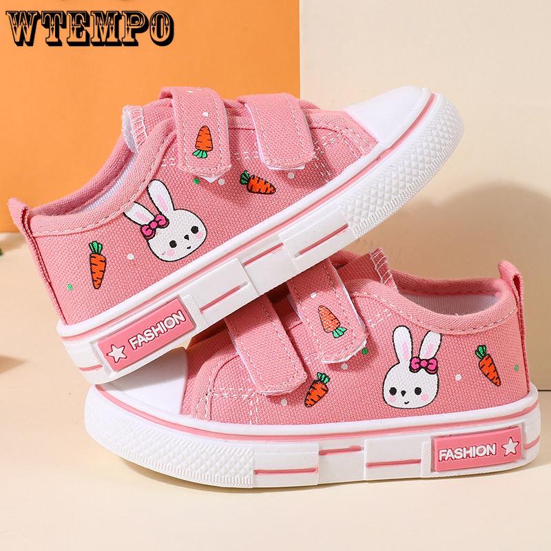 WTEMPO Girls' Canvas Shoes Baby Soft Sole Single Shoes 1-3-6 Years Old Children's Breathable Canvas Shoes Boys' Shoes Spring and Autumn