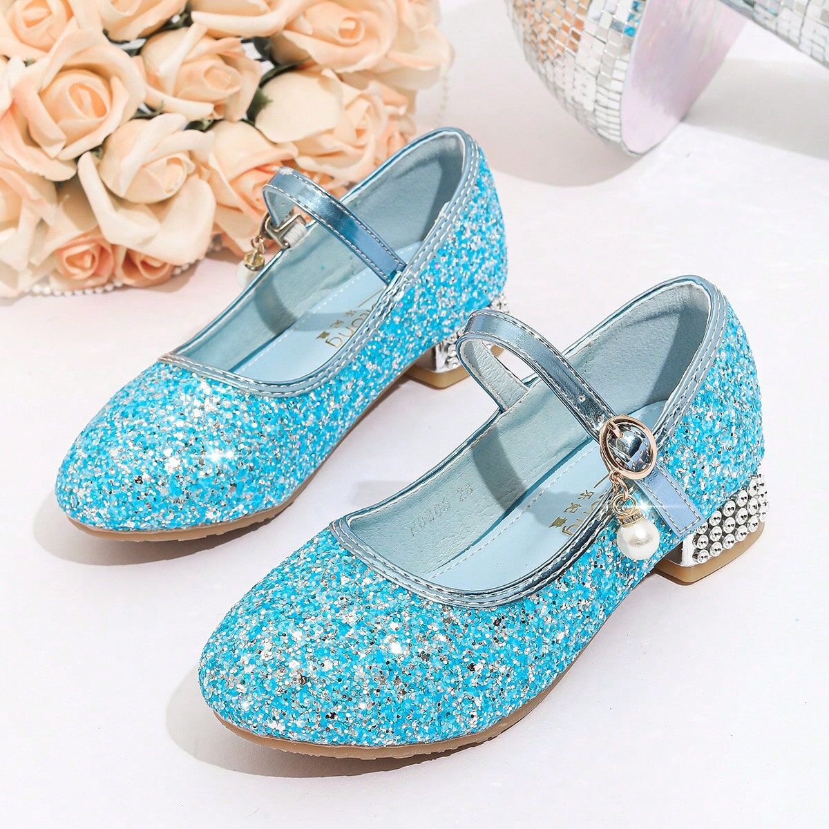 SHEIN Children's Flat Shoes, Comfortable And Fashionable Princess Shoes For Outdoor Activities Blue EUR34,EUR35,EUR36,EUR37,EUR27,EUR28,EUR29,EUR30,EUR31,EUR32,EUR33