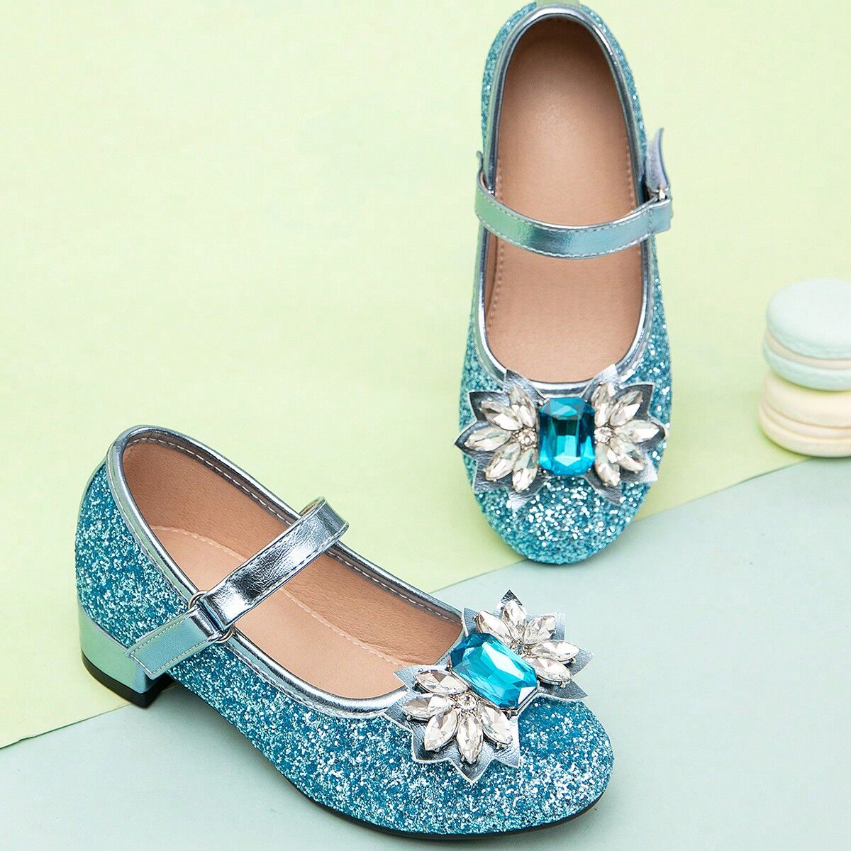 SHEIN 1pair Children's Blue Flat Shoes, Popular For Girls Blue EUR34,EUR35,EUR36,EUR27,EUR28,EUR29,EUR30,EUR31,EUR32,EUR33