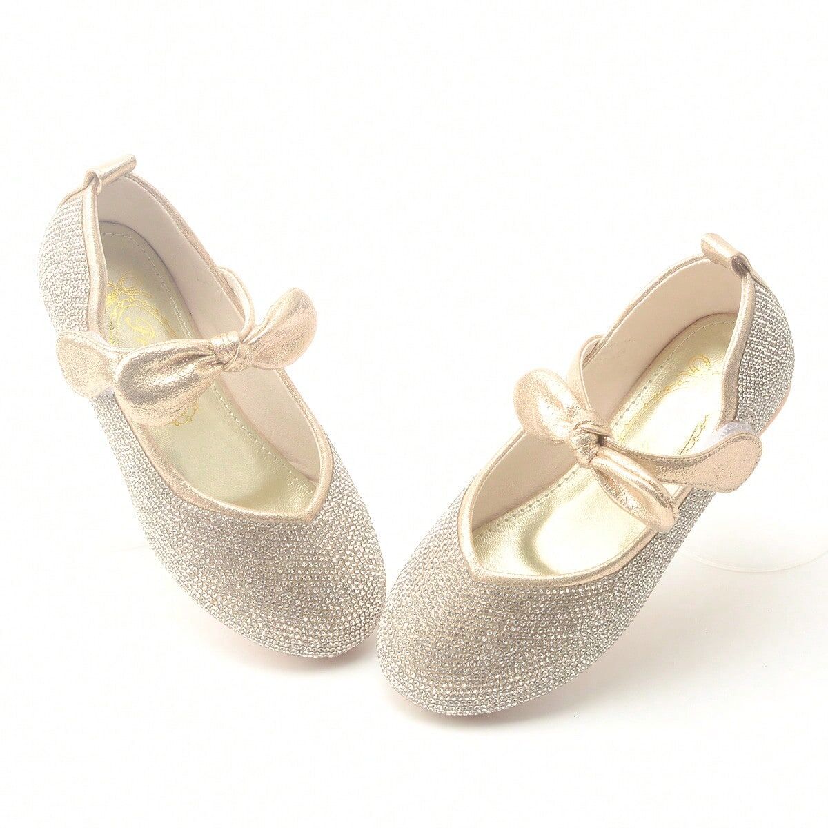 SHEIN Girls' Princess Shoes, New Spring And Autumn Children's Soft Bottom Shoes, Little Girl's Performance Sequined Crystal Shoes, Baby Single Shoes Gold EUR34,EUR35,EUR36,EUR25,EUR26,EUR27,EUR28,EUR29,EUR30,EUR31,EUR32,EUR33