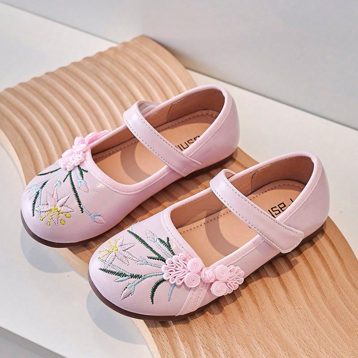 SHEIN Girls' Vintage Princess Shoes Children's Flat Shoes Pink EUR34,EUR24,EUR25,EUR26,EUR27,EUR28,EUR29,EUR30,EUR31,EUR32,EUR33