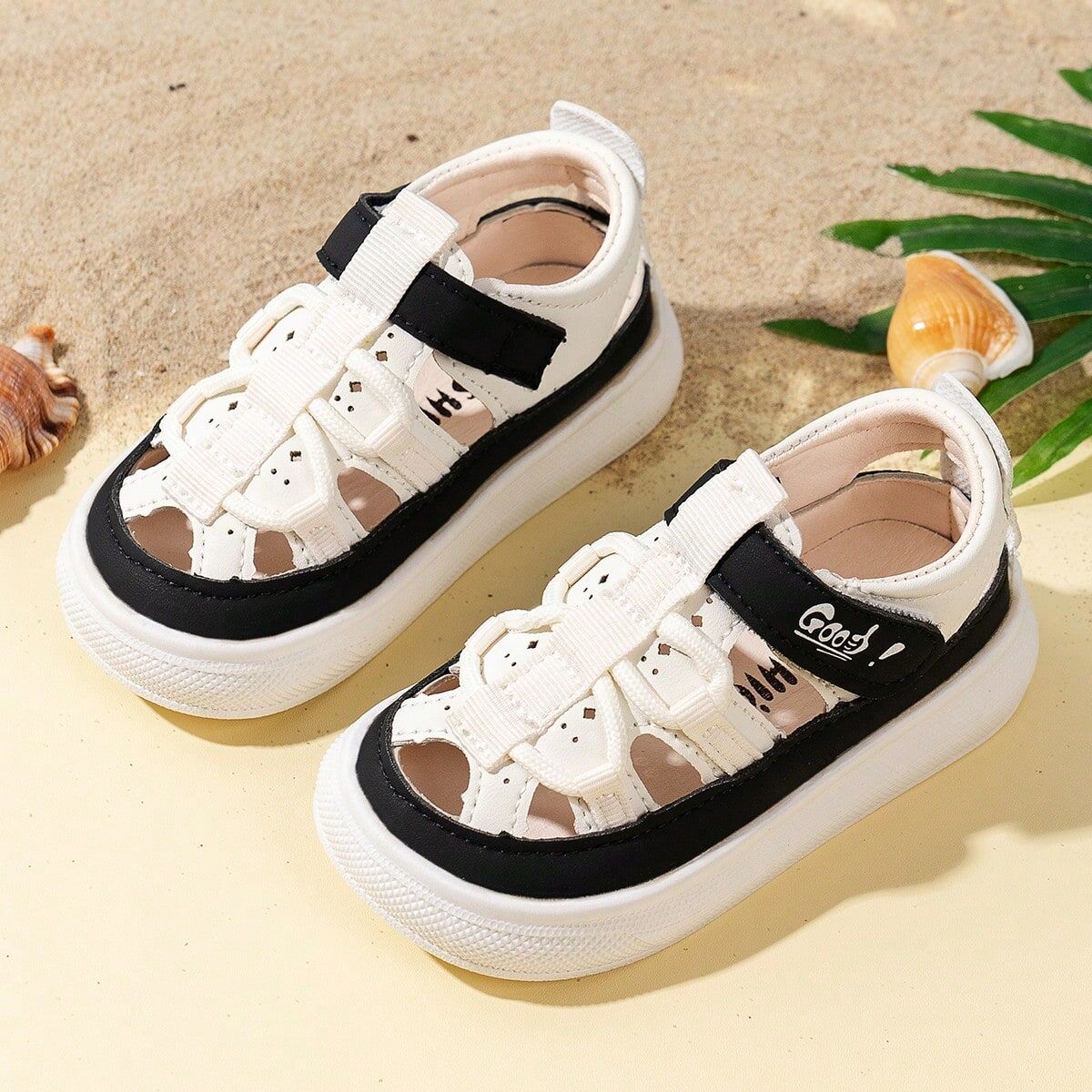 SHEIN New Summer Children's Shoes Korean Version Boy's Hollow Out Sneakers, Casual Beach Sandals For Kids Aged 1-6 Black EUR20,EUR21,EUR22,EUR23,EUR24,EUR25,EUR26,EUR27,EUR28,EUR29