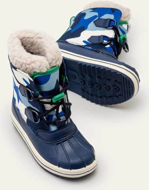 Mini All-weather Camo Boots Brilliant Blue Staroflage Boys Boden Sole Size: 37