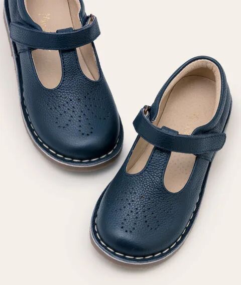 Mini Leather T-bar Flats Navy Girls Boden Leather Size: 31