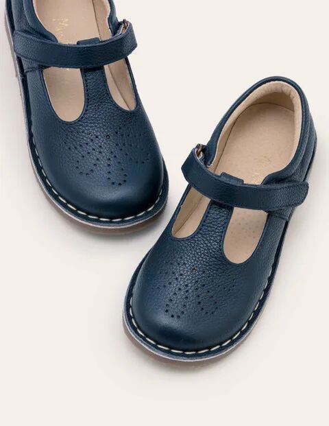 Mini Leather T-bar Flats Navy Girls Boden Leather Size: 26
