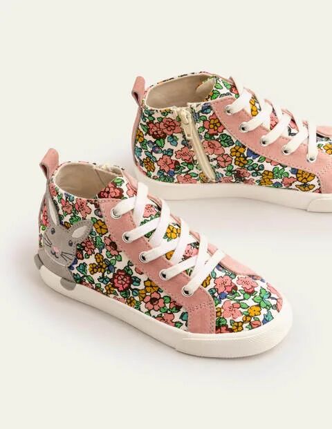 Mini High Tops Vintage Floral Bunnies Girls Boden Sole Size: 28