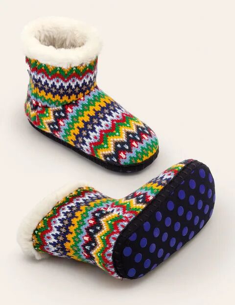 Mini Knitted Slipper Boots College Navy Boys Boden Sole Size: 33