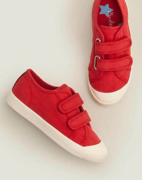 Mini Double Strap Canvas Shoes Cherry Tomato Red Boys Boden Sole Size: 36