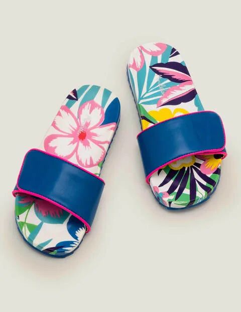 Mini Pool Slides Multi Tropical Bloom Girls Boden Sole Size: 27