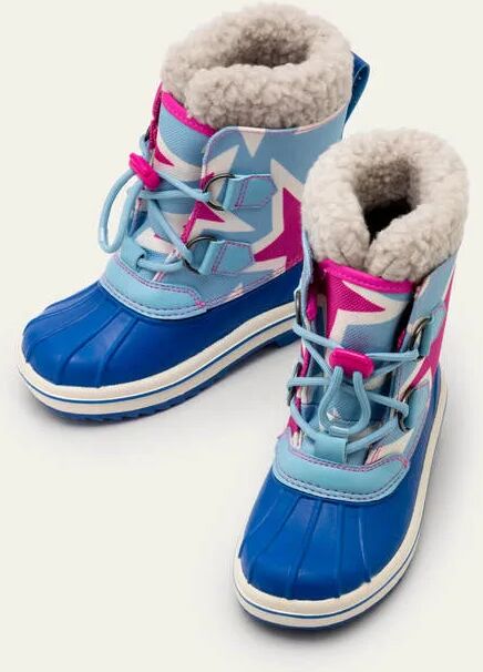 Mini All-weather Star Boots Shocking Pink/Frost Blue Girls Boden Sole Size: 30