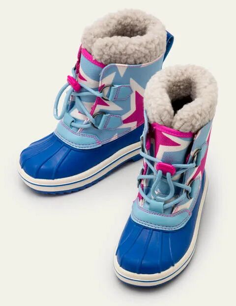 Mini All-weather Star Boots Shocking Pink/Frost Blue Girls Boden Sole Size: 37