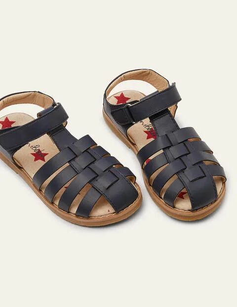 Mini Leather Sandals College Navy Boys Boden Leather Size: 31