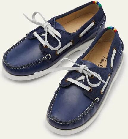 Mini Boat Shoes College Navy Boys Boden Leather Size: 29