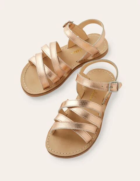 Mini Everyday Sandals Rose Gold Metallic Girls Boden Leather Size: 28