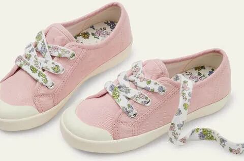 Mini Floral Lace Canvas Shoes Boto Pink Girls Boden Cotton Size: 30