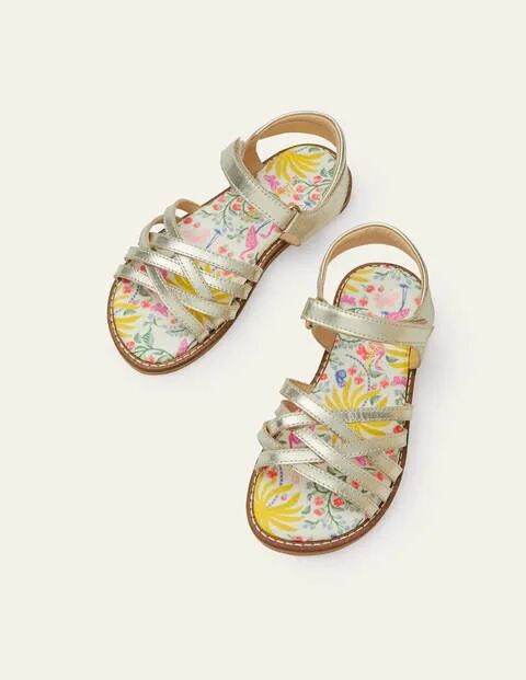 Mini Leather Padded Sandals Gold Girls Boden Leather Size: 35