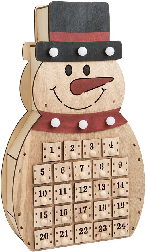 small foot® LED-Adventskalender SCHNEEMANN zum Befüllen aus Holz