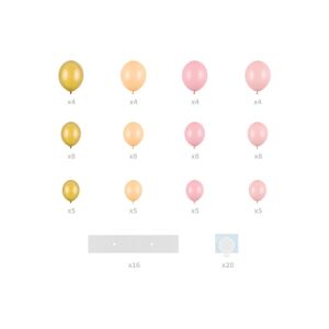 partydeco Luftballon »Luftballon Herz Goldfarben/Rosa« Goldfarben Größe