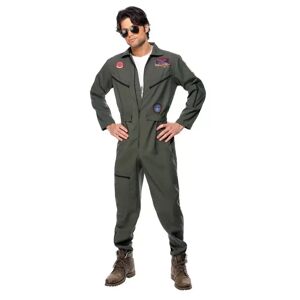 Smiffys - Top Gun Man Kostüm, Für Herren, Grün, Größe M