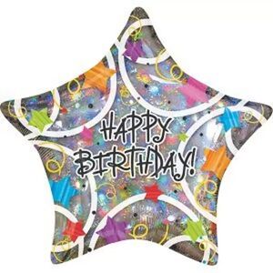 Amscan - Folienballon Happy Birthday Stars,