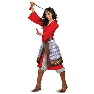Disguise Damen Disney Mulan Hero Kleid Deluxe Erwachsenenkostüm, rot, Large (12-14) US