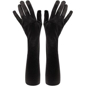 buttinette Satin-Handschuhe, schwarz, 55 cm - Size: 55 cm