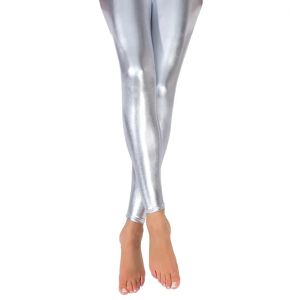 buttinette Lack-Leggings, silber - Size: S-M