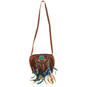 buttinette Tasche Indianer, braun/blau - Size: 18 x 23 cm