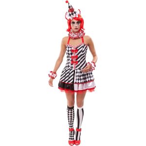 buttinette Pierrot Kostüm für Damen, schwarz/weiss/rot - Size: Gr. L