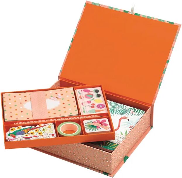 Djeco Geschenkbox MARIE mit Papeterie in orange/bunt