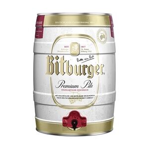 Bitburger Bier Premium Pils 5 l Party-Fass mit Zapfhahn