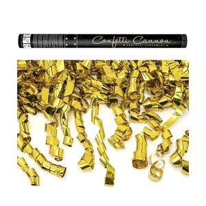 Konfetti Kanone mit Luftschlangen gold 60 cm