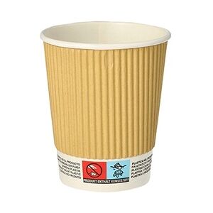 PAPSTAR 500 Trinkbecher, Pappe 0,2 l Ø 8 cm · 9 cm Ripple Wall