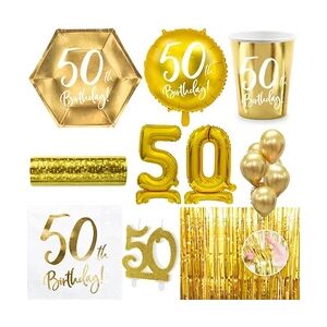 50. Geburtstag Geburtstagsdeko Party Set Zahl 50 Jahre gold Partyartikel