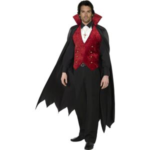 SMIFFY'S Vampirumhang Deluxe mit Weste Dracula schwarz-rot