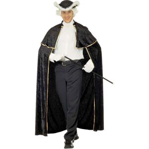 WIDMANN Venedig Cape Umhang mit Jabot schwarz-gold-weiss