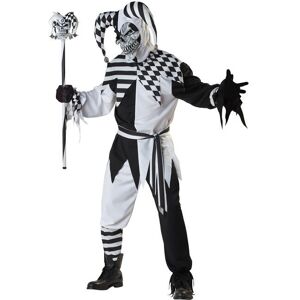 KARNEVAL-MEGASTORE Böser Clown Harlekin Halloween Kostüm schwarz-weiss