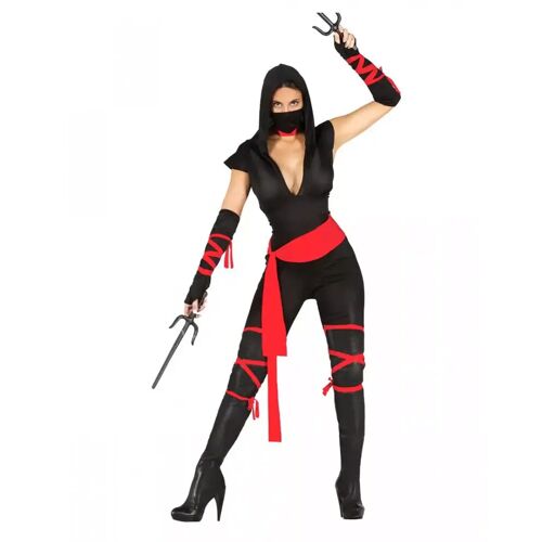 Karneval Universe Schwarze Ninja Kriegerin Kostüm für Damen XS-S
