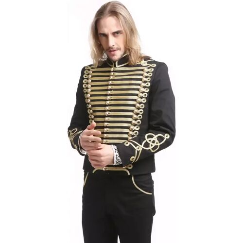 Karneval Universe Gothic Parade Jacke Schwarz Gold ➤ Steampunk Mode XXL