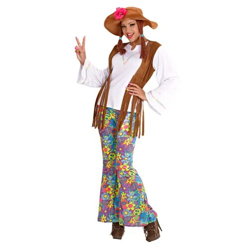 Karneval Universe Hippie Frauen Kostüm mit Zöpfen Gr. M für Fasching