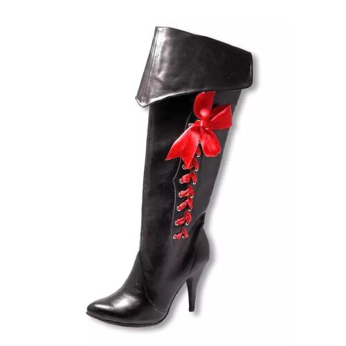 Karneval Universe Piraten Stiefel mit roter Schleife  Musketier Stiefel für Frauen 38