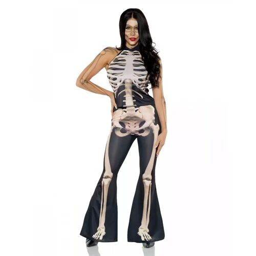 Karneval Universe Skelett Frauenkostüm 2-teilig als Halloween Kostüm M