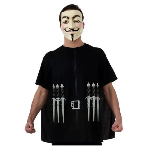 Karneval Universe V wie Vendetta T-Shirt mit Cape & Guy Fawkes Maske   V For Vendetta