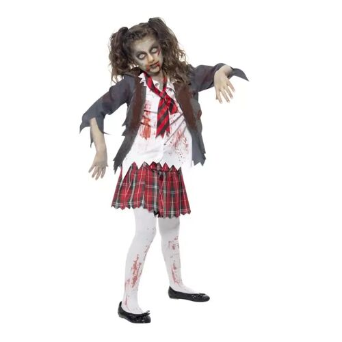 Karneval Universe Zombie Schuluniform Mädchenkostüm   Blutiges Zombiemädchen Kostüm M