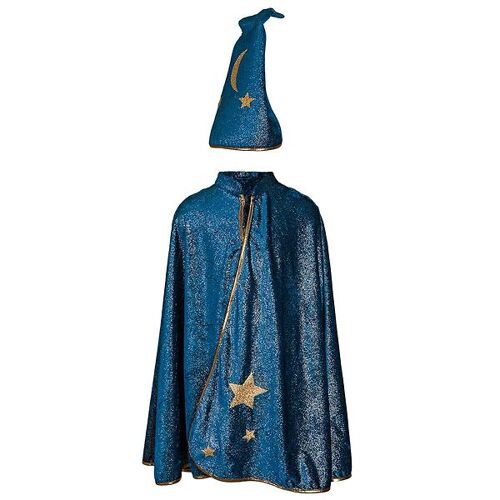 Great Pretenders Kostüm – Zauberer-Set – Blau m. Glitzer – 5-6 Jahre (110-116) – Great Pretenders Kostüm